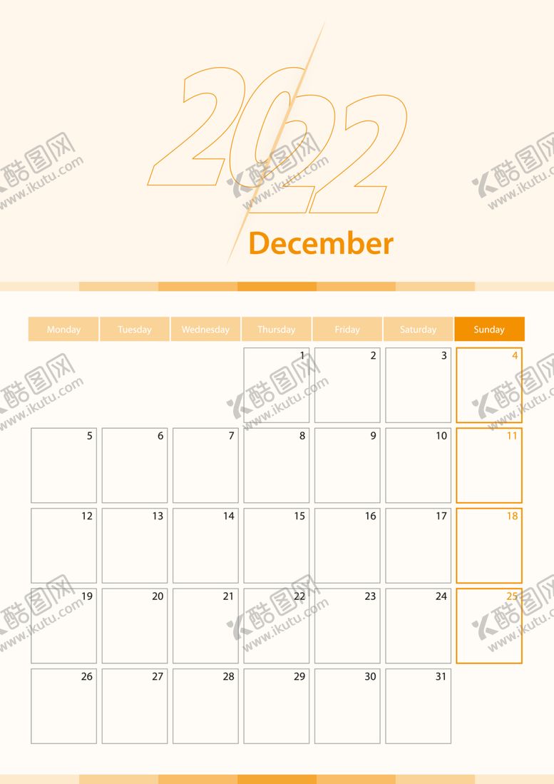 编号：73851801131218517368【酷图网】源文件下载-2022年12月日历海报
