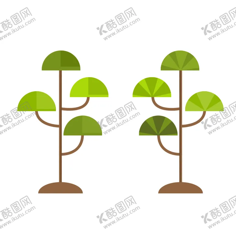 编号：81125102110130027697【酷图网】源文件下载-扁平风树春天植物春季