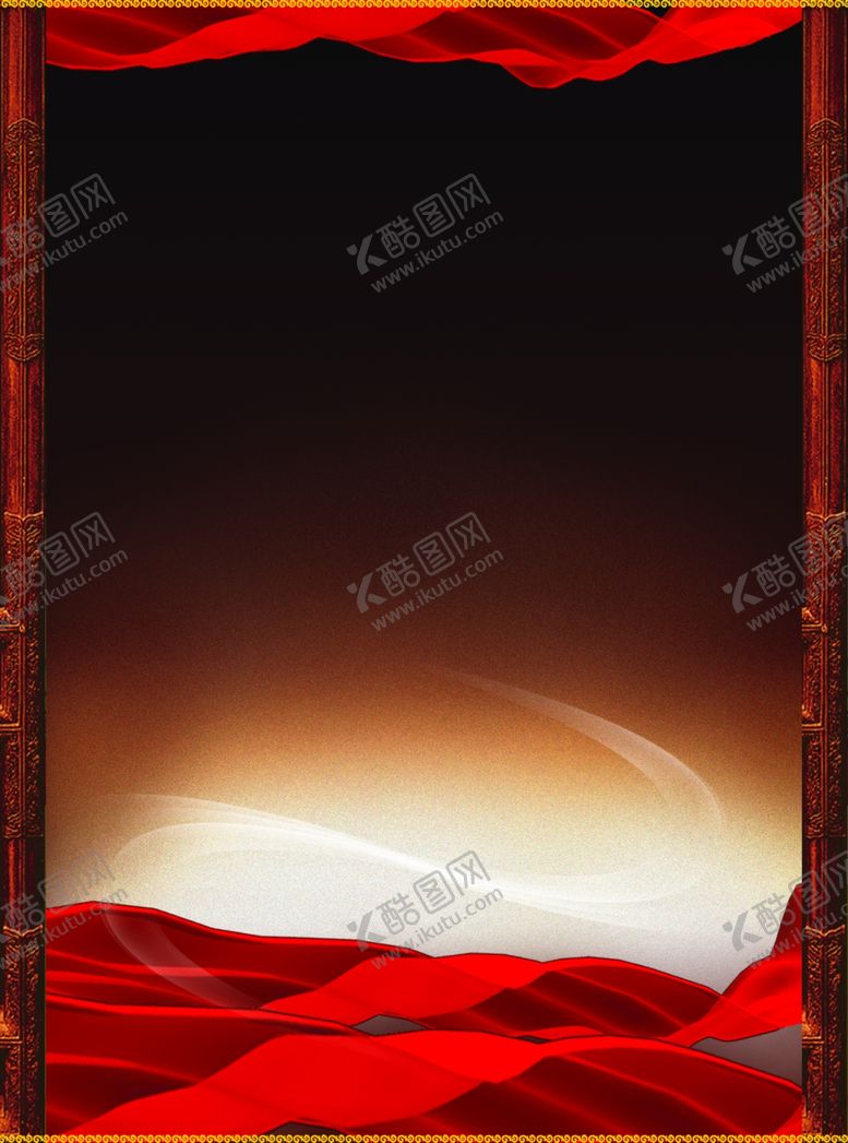 编号：52079303270719328103【酷图网】源文件下载-红色飘带边框
