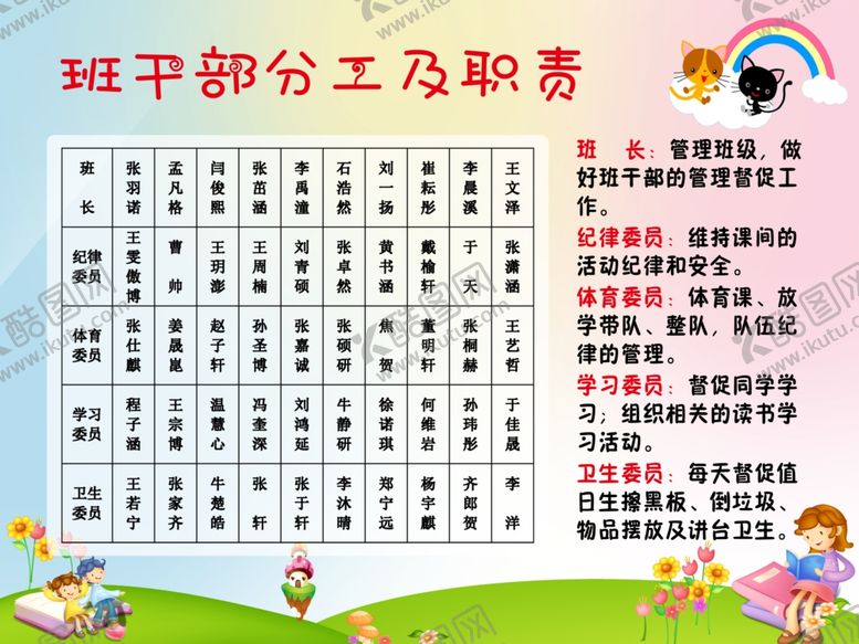 编号：86526906261202024435【酷图网】源文件下载-班干部职责