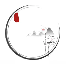 中式水墨边框中国风印章边框矢量
