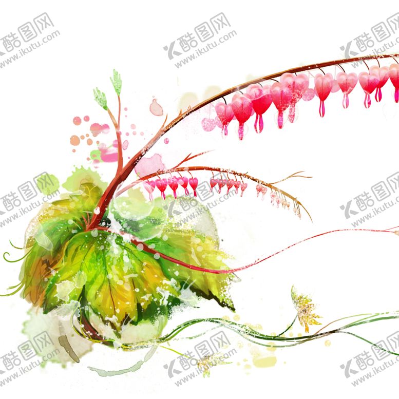 编号：71281012112316339489【酷图网】源文件下载-水彩植物花卉水墨装饰画