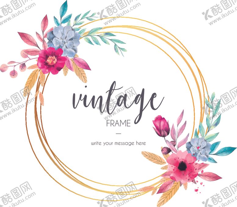 编号：12608109280010043439【酷图网】源文件下载-欧式花朵手绘矢量几何