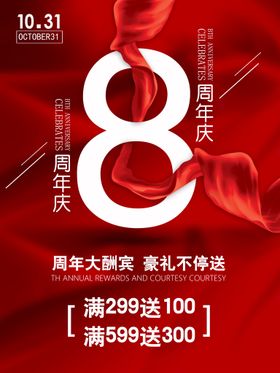 周年庆海报超级店展板微商