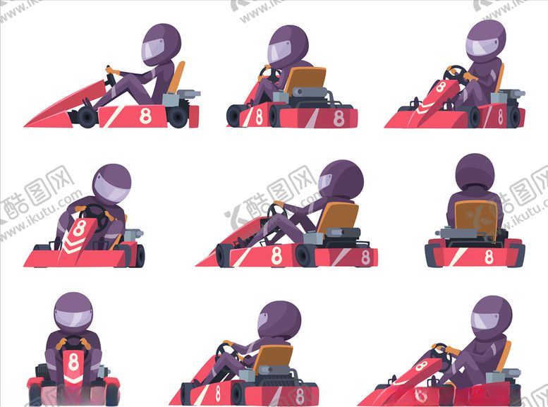编号：41301311010750489794【酷图网】源文件下载-卡通赛车