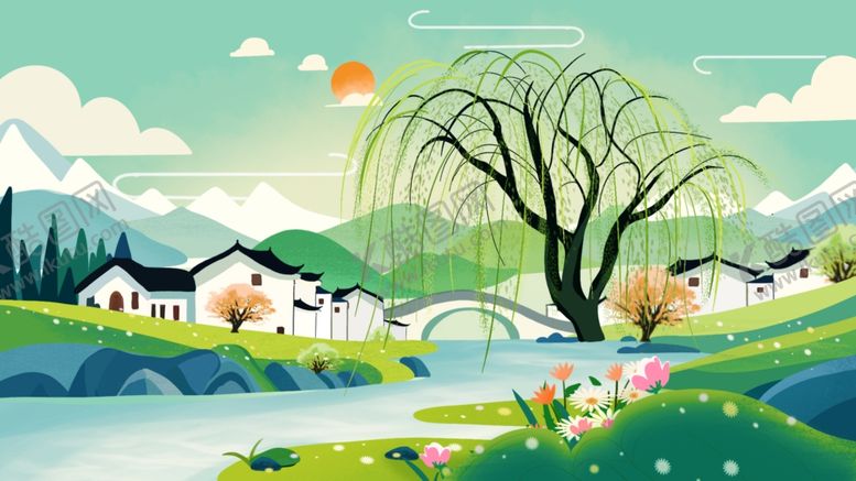 编号：51028104052103518792【酷图网】源文件下载-田园风光中的惬意乡村生活