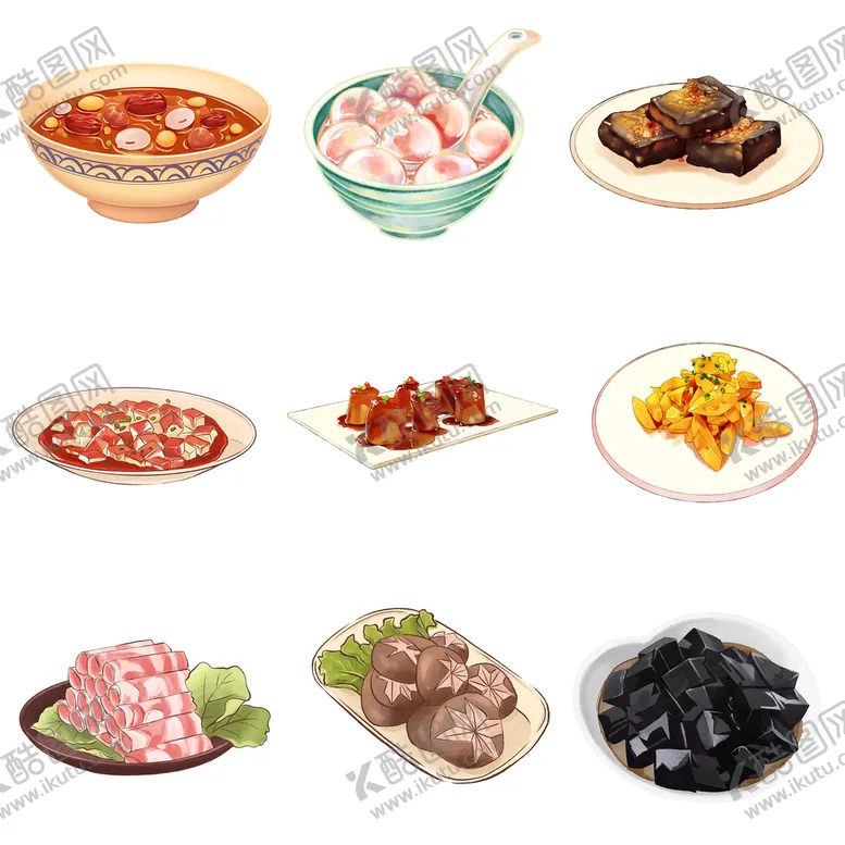 编号：43071909130619023896【酷图网】源文件下载-各式美食素材食物名菜