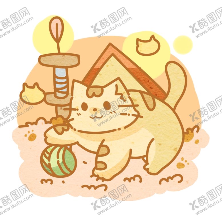 编号：74786706242118042088【酷图网】源文件下载-可爱猫插画