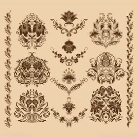 复古华丽装饰花纹图案集