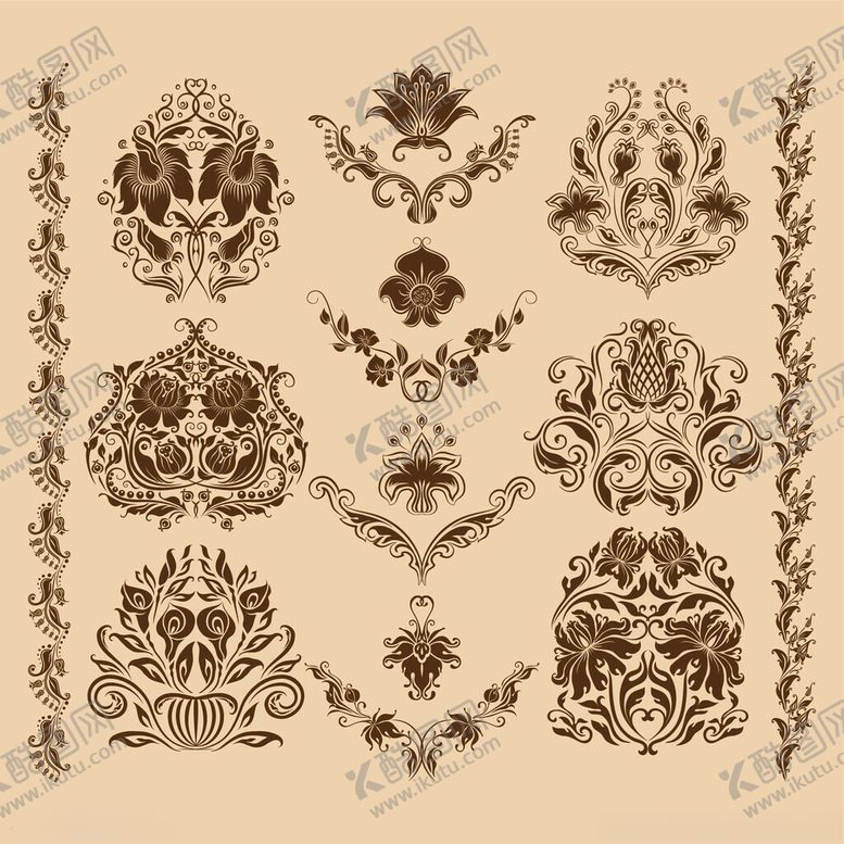 编号：52166304011659504755【酷图网】源文件下载-复古华丽装饰花纹图案集