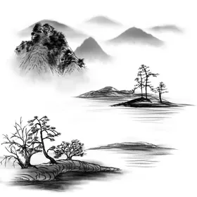 山水画素材墨墨