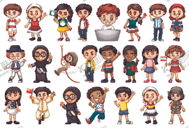 编号：49664709210451102332【酷图网】源文件下载-矢量儿童集合