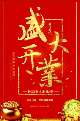 盛大开业张吊旗彩页促销