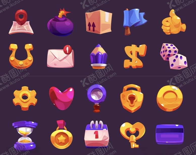 编号：44884112191417255189【酷图网】源文件下载-多彩卡通风格游戏图标集合