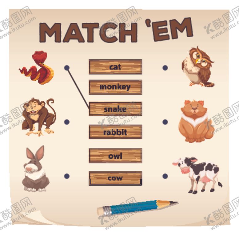 编号：83105009260533004536【酷图网】源文件下载-英文配对游戏