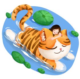 卡通橘猫插画