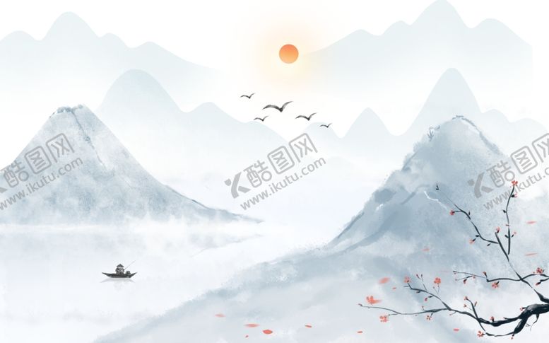 编号：50898106181813432896【酷图网】源文件下载-山水色彩复古古风背景素材