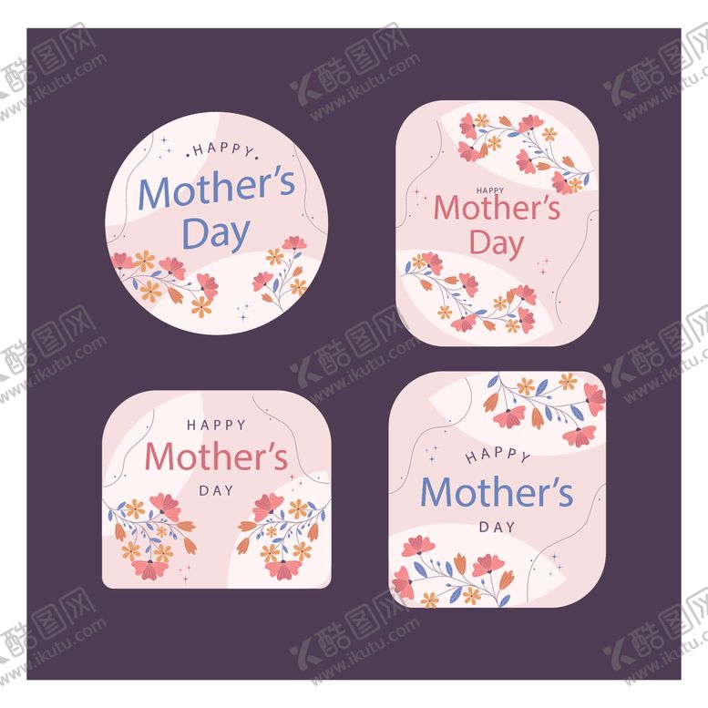 编号：62722210072207154833【酷图网】源文件下载-母亲节装饰贴纸