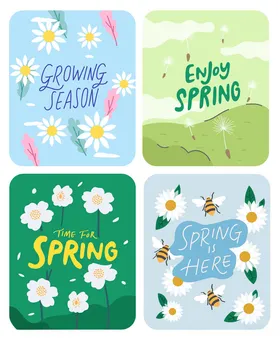 春季主题可爱插画图案