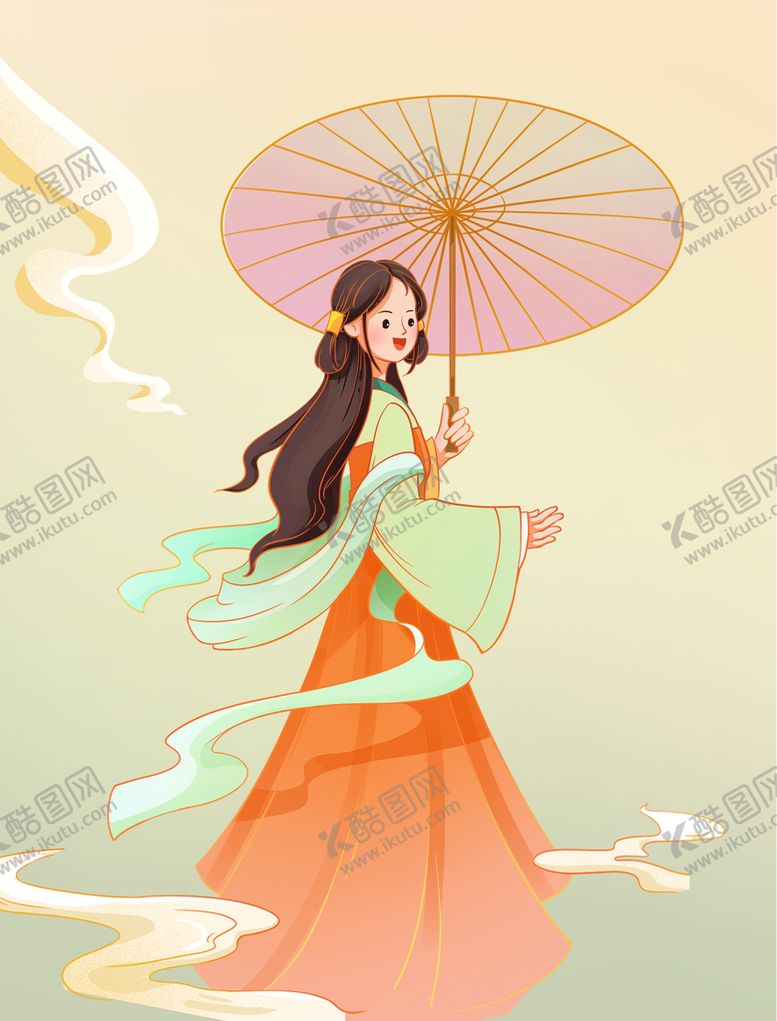 编号：62895009240350530365【酷图网】源文件下载-手绘古典女子