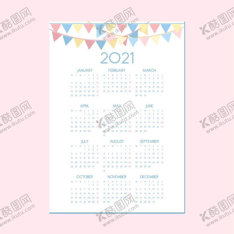 编号：22673609152311389112【酷图网】源文件下载-2021年日历