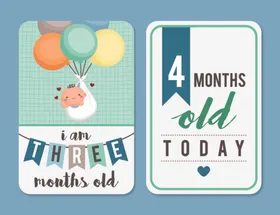 宝宝4个月纪念日卡片