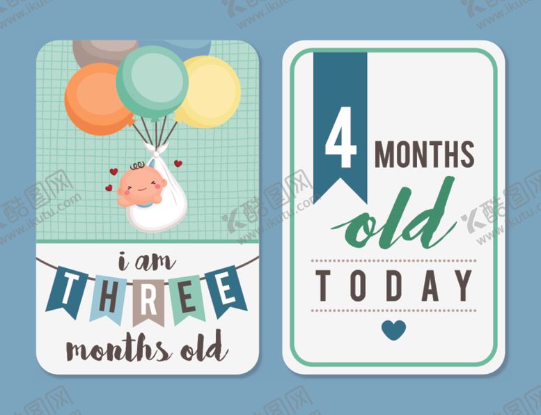 编号：97736611021459385060【酷图网】源文件下载-宝宝4个月纪念日卡片