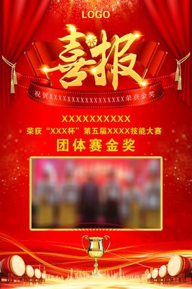 红色大气喜报海报设计