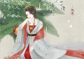 人物女性国风插画古风背景