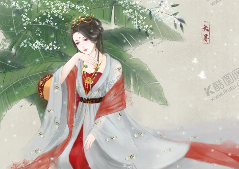 编号：42057905101759295397【酷图网】源文件下载-人物女性国风插画古风背景