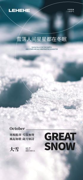 雪落人间大雪节气海报