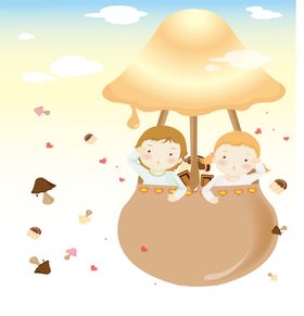 卡通背景涂色画线条画幼儿作业