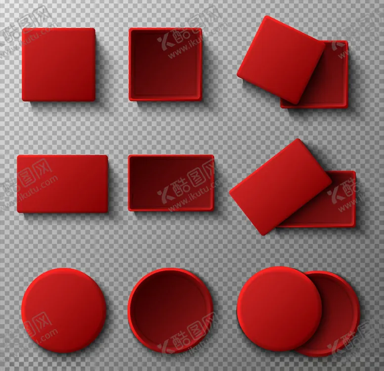 编号：31668309121418002960【酷图网】源文件下载-红色饰品盒