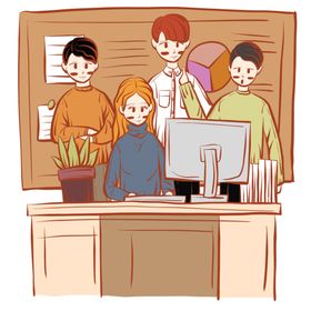 工作日常插画图片