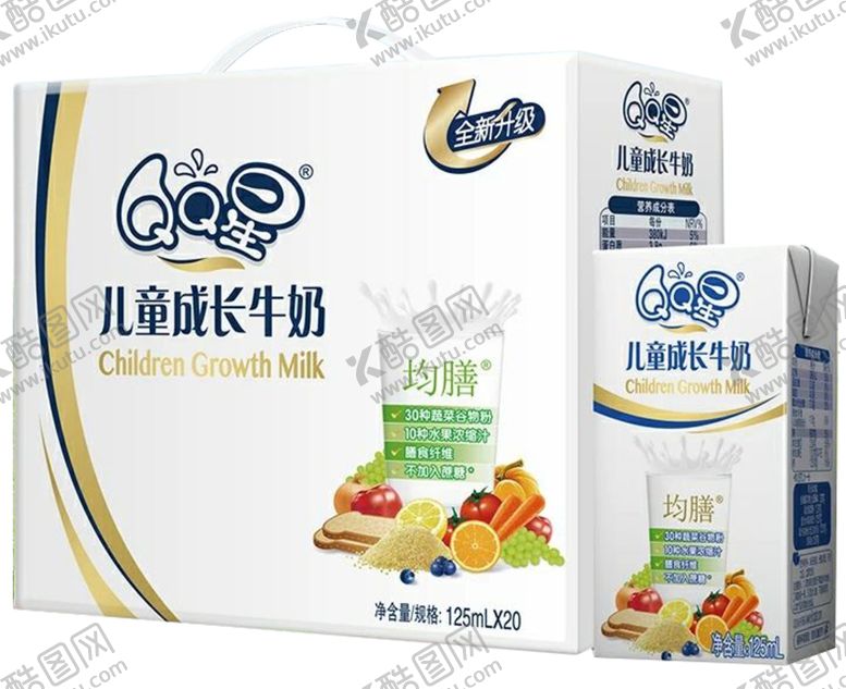 编号：22398706261844272178【酷图网】源文件下载-QQ星均膳125ML牛奶