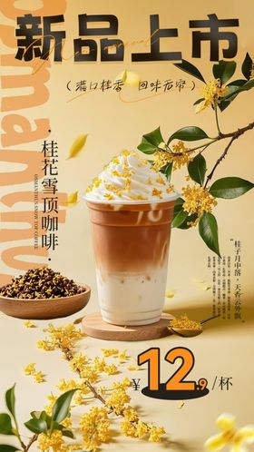 饮料咖啡宣传海报拿铁