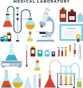 医学实验室元素图标集合