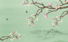 花鸟画背景墙