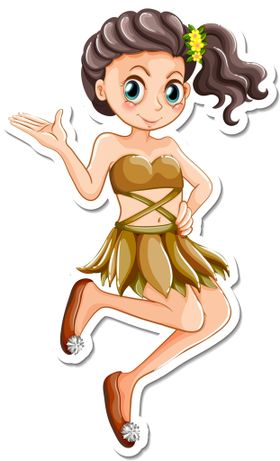 卡通儿童素材手绘生活女孩