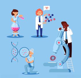 矢量卡通科学实验人物