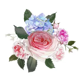 手绘花卉唯美图片素材束