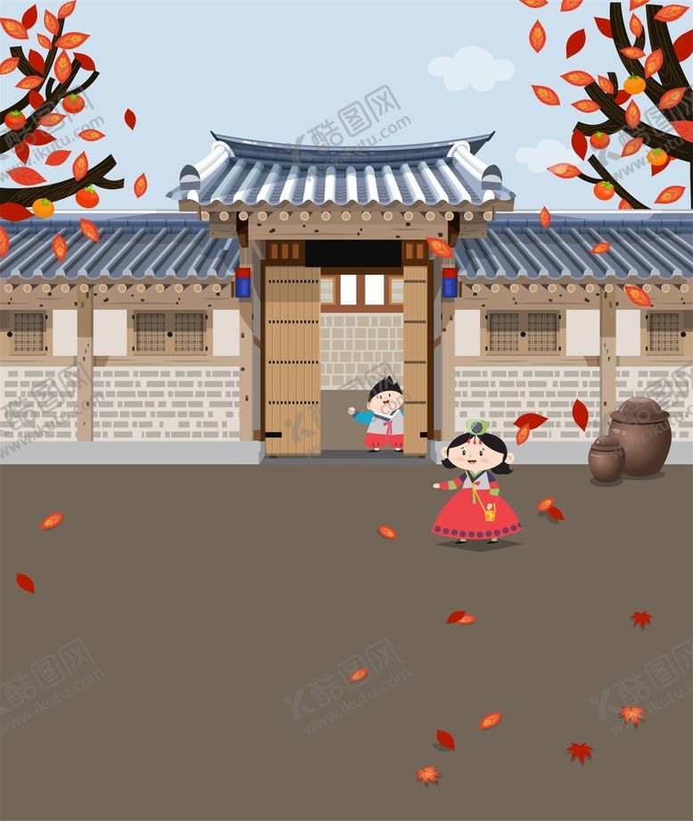 编号：10684709230552016925【酷图网】源文件下载-手绘古建筑