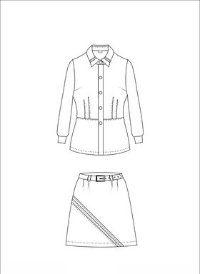 服装平面设计图女款春秋季长袖