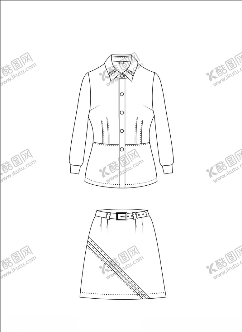 编号：43289906191509164951【酷图网】源文件下载-服装平面设计图女款春秋季长袖