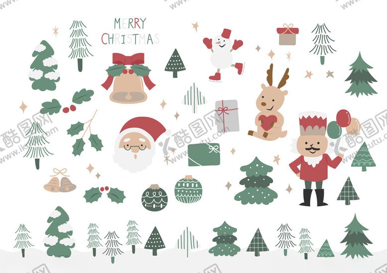 编号：65030210051152437799【酷图网】源文件下载-圣诞主题卡通元素集合