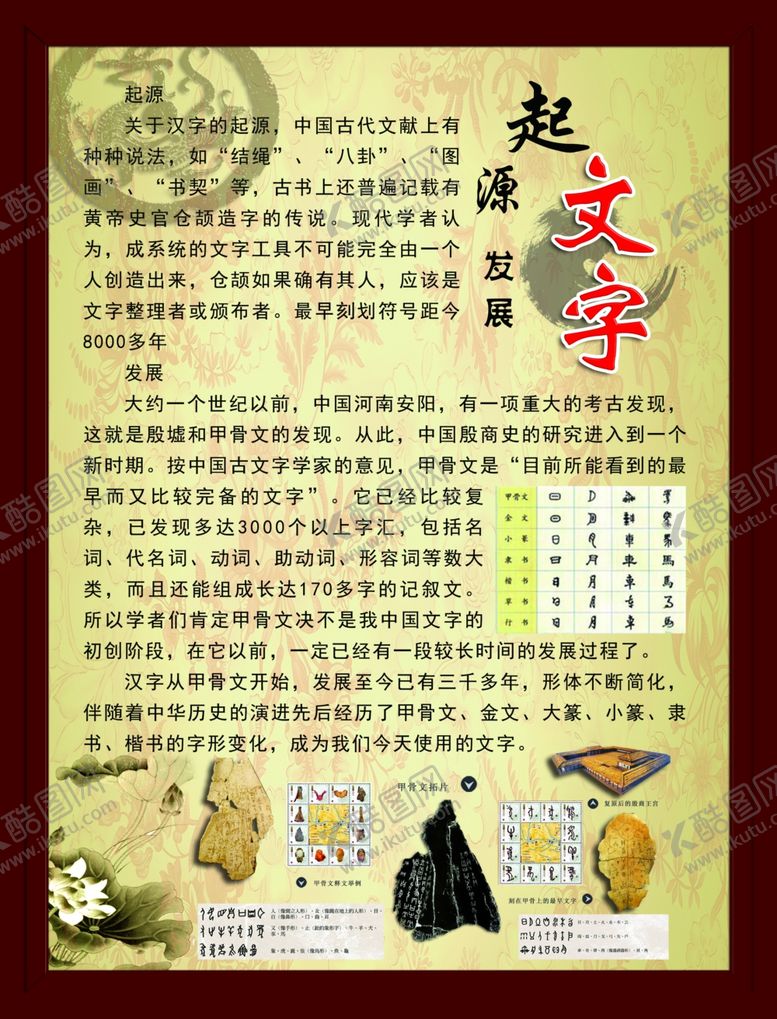 编号：50368507051107473500【酷图网】源文件下载-文字起源发展