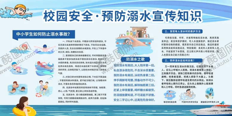 编号：54584407050628194770【酷图网】源文件下载-校园防溺水宣传知识海报