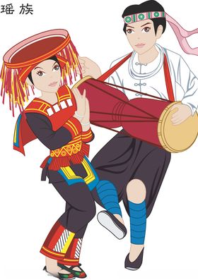 56个少数民族人物插画