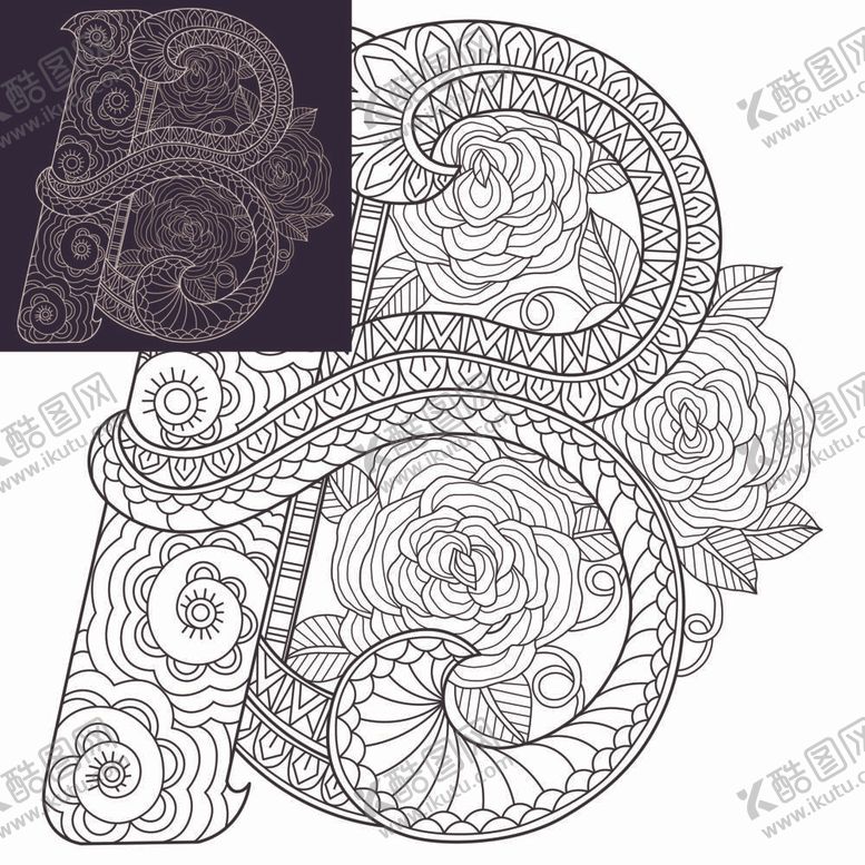 编号：70273512011152455355【酷图网】源文件下载-白描装饰花纹