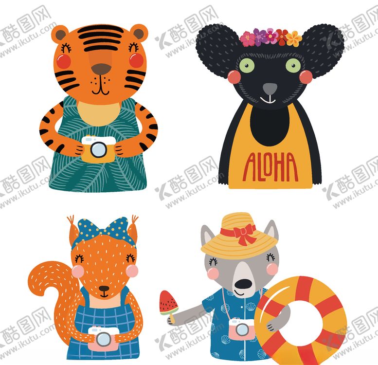 编号：90197810010134452313【酷图网】源文件下载-手绘卡通动物